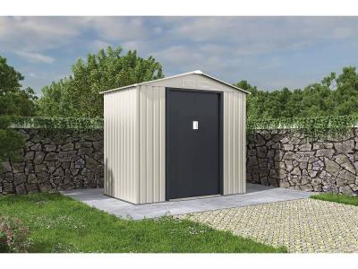 HABITAT ET JARDIN Abri de jardin m&eacute;tal ""Nebraska"" - 2.70 m&sup2; - Beige/gris anthracite