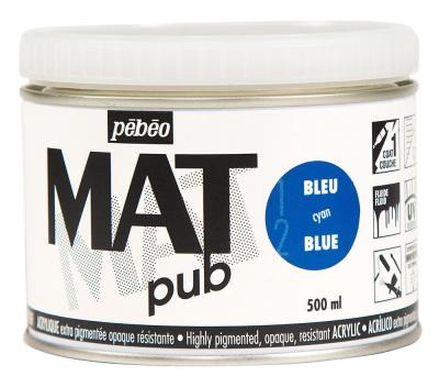  Acrylique mat pub PEBEO 500ml bleu cyan 