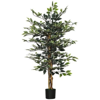 HOMCOM Plante artificiel ficus bania 75x75x130cm Vert