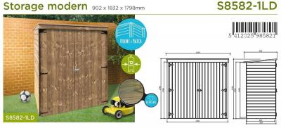 SOLID Abri chalet de jardin bois  - 1.59 m&sup2; - JARDIN UPALA