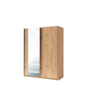 Armoire GOZU 2 portes coulissantes avec miroir - Coloris Ch&ecirc;ne Artisan - 180 x 198 x 62 cm 