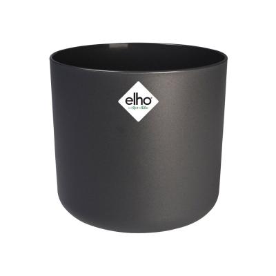 ELHO Cache pot de fleur rond en poly&eacute;thyl&egrave;ne gris anthracite &Oslash; 30 cm