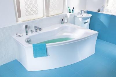 Baignoire Sicilia - Acrylique - Asym&eacute;trique - 160x100x45cm 