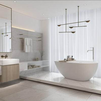 Stano. - Baignoire &icirc;lot design en solid surface ovale helsinki 150 cm