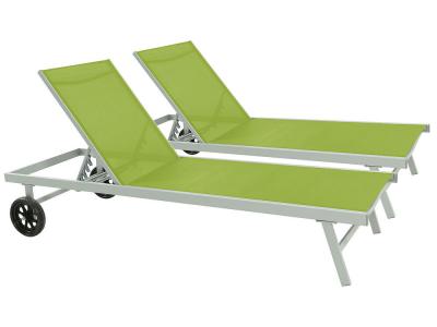 HABITAT ET JARDIN Bain de soleil en aluminium et textil&egrave;ne ""Bella"" - Phoenix - Vert - Lot de 2