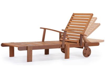 HABITAT ET JARDIN Bain de soleil pliant en bois exotique ""Tokyo"" - Maple - Marron clair - Lot de 2