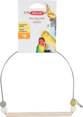 ZOLUX Balan&ccedil;oire pour oiseaux  en bois avec cadre en fer