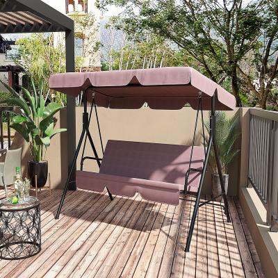 OUTSUNNY Balancelle de jardin 3 places marron