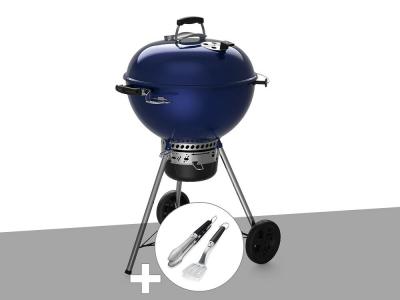 WEBER Barbecue &agrave; charbon  master-touch gbs c-5750 57 cm deep ocean blue avec kit 2 ustensiles