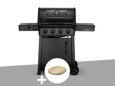 NAPOLEON Barbecue &agrave; gaz Phantom Freestyle 425 SIB noir mat 4 br&ucirc;leurs + Pierre &agrave; pizza ronde - 