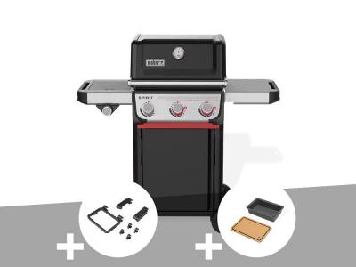 WEBER Barbecue &agrave; gaz spirit e-335 + set d'accessoires clipsables  works + bac et