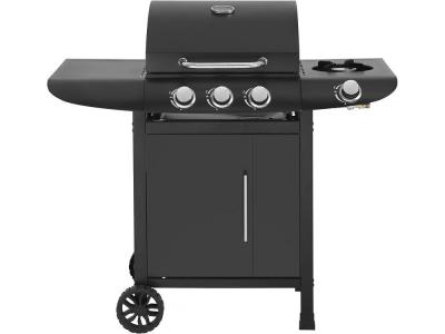 HABITAT ET JARDIN Barbecue gaz ""Feria 4"" - 4 br&ucirc;leurs dont 1 lat&eacute;ral - 11.5 kw - Noir 