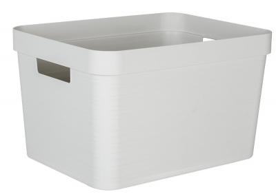 EDA Boite de rangement stone  30 litres coloris blanc c&eacute;rus&eacute;