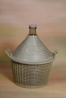 DUHALLE Bonbonne en verre avec entourage plastique - Gris - 20L