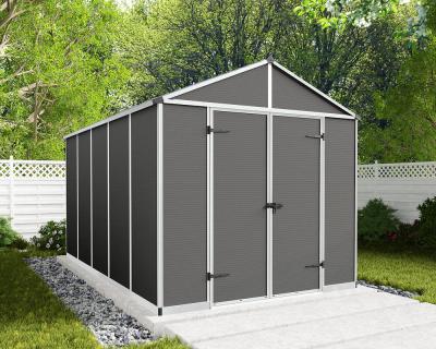 CANOPIA Abri de jardin Rubicon polycarbonate gris fonc&eacute; surface totale 8,5m&sup2;