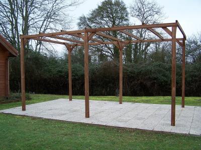 HABRITA Pergola Thonon En Bois Thermo Chauff&eacute; Sans Couverture 14,80 M&sup2;