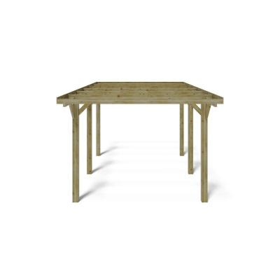 ALTANKA Carport en bois 15,56m2 5,12x3,04m couleur vert car10  CAR10