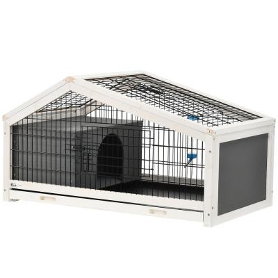 PAWHUT Clapier cage &agrave; lapin acier no 90x53x50cm Gris