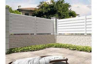 OMBRAZUR Cl&ocirc;ture Brise vue Blanc L 1911 x H 478 mm 3 lames
