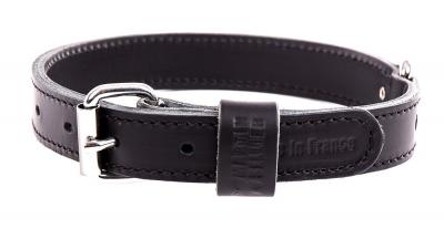 MARTIN SELLIER Collier. dble ep. 30-65 noir cuir vachette 