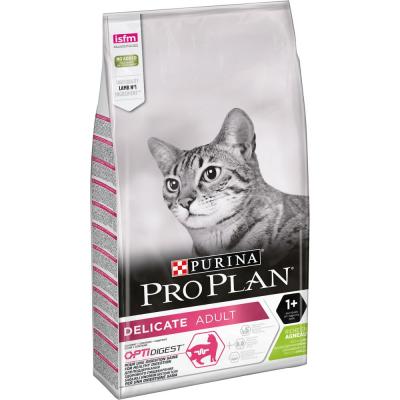 PURINA Croquettes chat D&eacute;licate Adult - Optidigest - riche en Agneau - 10kg