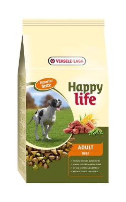 HAPPY LIFE Versele Laga - Croquettes Chiens -  Adulte - Boeuf - 15 Kg