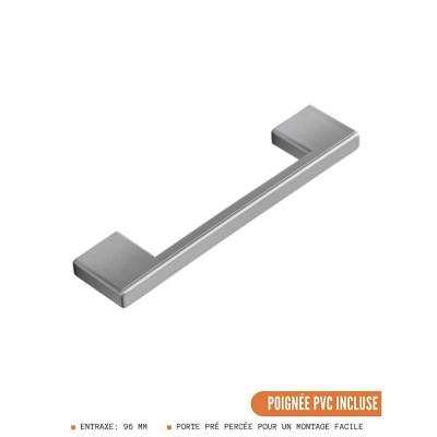 CUISINEANDCIE Fa&ccedil;ade pour lave-vaisselle tout int&eacute;grable Eco Gris Brillant L 60 cm