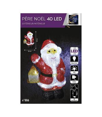 FEERIC LIGHTS & CHRISTMAS D&eacute;coration lumineuse P&egrave;re No&euml;l avec lanterne 40 LED H 30 cm