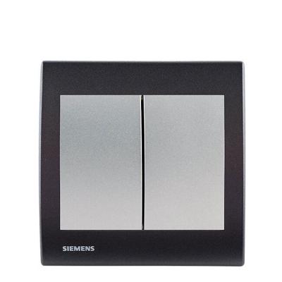 SIEMENS Double Va et Vient Silver Delta Iris + Plaque basic Anthracite-