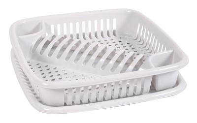 EDA Egouttoir vaisselle avec plateau - petit mod&egrave;le - blanc c&eacute;rus&eacute;