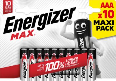ENERGIZER Pile Alcalines Max Aaa/lr03  - Le Lot De 10 Piles