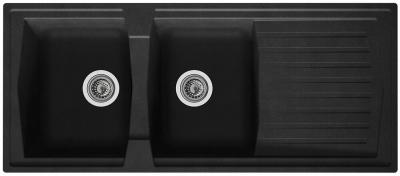 DIADEM Evier &agrave; 2 bacs Arena - A encastrer - R&eacute;sine noir 