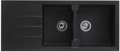 DIADEM Evier &agrave; encastrer ALOA - SMC - Noir - 116x50cm 