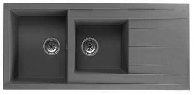 DIADEM Evier &agrave; encastrer Cube - Gris b&eacute;ton - L110xl50cm 