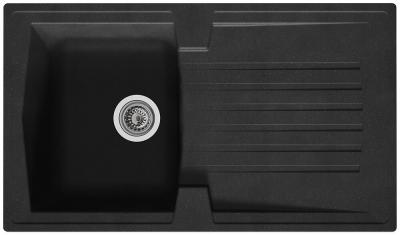 DIADEM Evier &agrave; 1 bac &agrave; encastrer Arena - R&eacute;sine - Noir - L50 x l42cm 