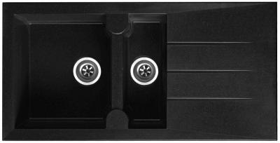 DIADEM Evier Alineo Quartzolit &agrave; encastrer - Noir - P100xl50cm 