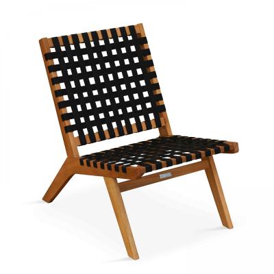 OVIALA  Fauteuil Relax en Bois d'eucalyptus Noir
