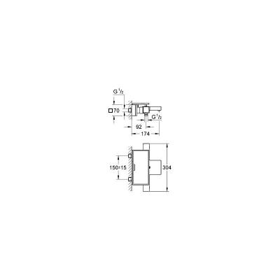 GROHE Grohtherm Cube  Mitigeur thermostatique bain/douche 1/2" (34502000)