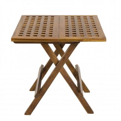 MACABANE Table De Jardin Carr&eacute;e En Teck ""troxi"" 50cm Naturel - Paris Prix Marron