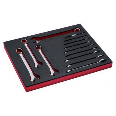 BAHCO Jeu de cl&eacute;s mixtes en pouces, module mousse 2/3 Fit&Go - 13 pcs 