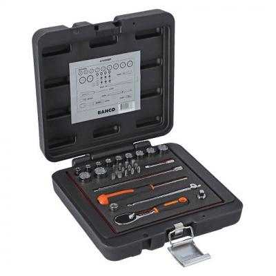 BAHCO Jeu de douilles 1/4"", 12 pans m&eacute;triques et cliquet /embouts - 31 pc/coffret 