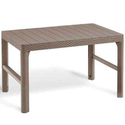 KETER Table de jardin 2en1 Lyon Rattan 2 positions Beige Cappuccino