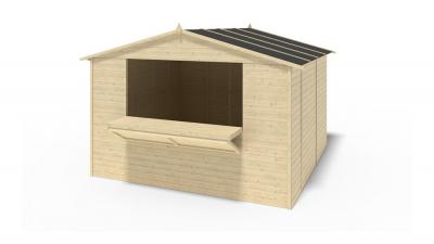 ALTANKA Abri de jardin en bois 9,42 m2 - 3,11x3,03 m - Couleur: naturel -  