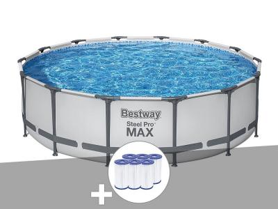 BESTWAY Kit piscine tubulaire Steel Pro Max ronde 4,27 x 1,07 m + 6 cartouches de filtration