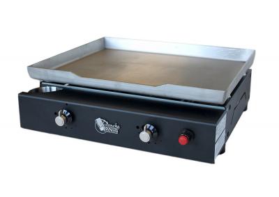 PLANCHA TONIO Plancha &agrave; gaz lagos 2 feux - Plaque inox et caisson epoxy - LA12F