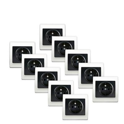 SIEMENS  - LOT 10 Prise 2P+T Anthracite Delta Iris + Plaque basic Blanc
