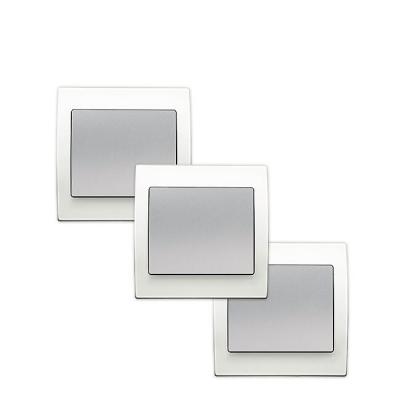 SIEMENS  - LOT 3 Va et Vient Silver Delta Iris + Plaque basic Blanc