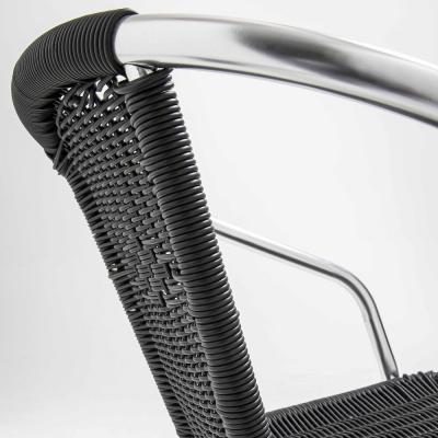 OVIALA Lot de 4 chaises de jardin avec accoudoirs en aluminium et r&eacute;sine
