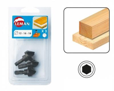 LEMAN  - Lot de 3 fraisoirs bois - 61700.03