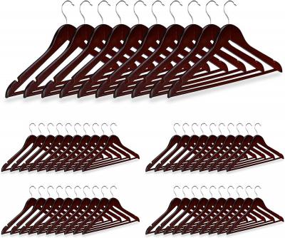 HELLOSHOP26 Lot de de 50 cintres avec encoches en bois marron 13_0002505_3 